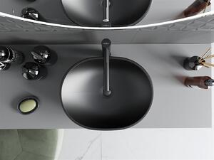 Mexen Viki umywalka nablatowa 48 x 35 cm, czarna mat/srebrna wzór łuski - 21054872