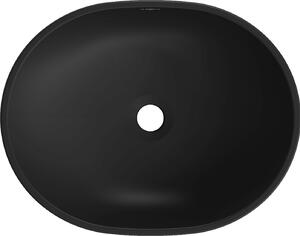 Mexen Viki umywalka nablatowa 48 x 35 cm, czarna mat/srebrna wzór łuski - 21054872