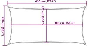 Żagiel przeciwsłoneczny, 160 g/m², pomarańcz, 2,5x4,5 m, hdpe