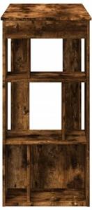 Stolik barowy z przegrodami, przydymiony dąb, 102x50x103,5 cm