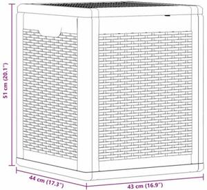 Skrzynia ogrodowa, szara, rattan pp, 90 l