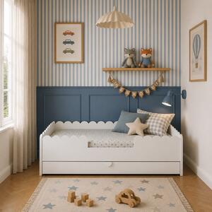 Book Nook snow łożko dziecięce w stylu Monetssori 80x160 z szufladą