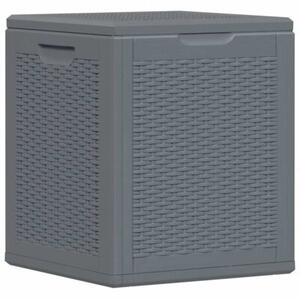 Skrzynia ogrodowa, szara, rattan pp, 90 l