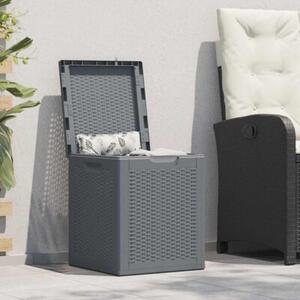 Skrzynia ogrodowa, szara, rattan pp, 90 l