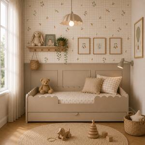 Book Nook Łóżko dziecięce Montessori 80x160 z szufladą – Latte