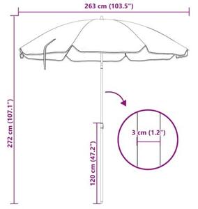 Parasol plażowy moro 263 x 263 x 272 cm poliester i metal