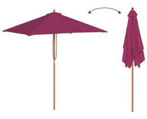 Parasol ogrodowy na drewnianym słupku, 150 x 200 cm, bordowy