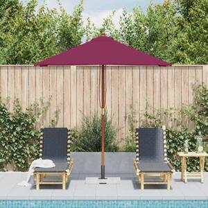 Parasol ogrodowy na drewnianym słupku, 150 x 200 cm, bordowy