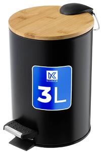 Kosz łazienkowy Linter czarny, 3L