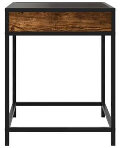 Stolik nocny z LED infinity, przydymiony dÄ b, 40x40x51 cm