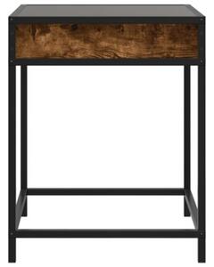 Stolik nocny z LED infinity, przydymiony dÄ b, 40x40x51 cm