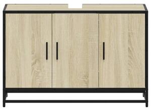 Szafka pod umywalkę łazienkową sonoma oak 90x33x60 cm drewno klejone