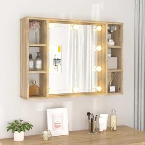 Szafka z lustrem i oÅwietleniem LED, dÄ b sonoma, 76x15x55 cm