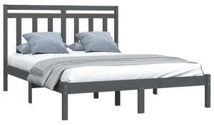 Szare podwójne łóżko z litego drewna 160x200 - Selmo 6X