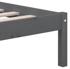 Szare łóżko z litego drewna 120x200 - Bente 4X