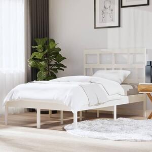Białe drewniane łóżko z zagłówkiem 120x200 - Bente 4X