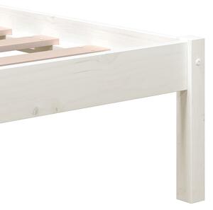 Białe dwuosobowe łóżko drewniane 140x200 - Bente 5X