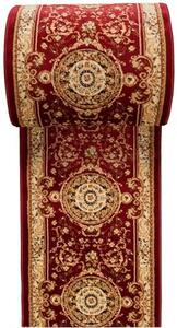 Czerwony chodnik dywanowy w elegancki wzór - Vosato 5X