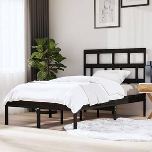Czarne łóżko z drewna sosnowego 120x200 - Bente 4X