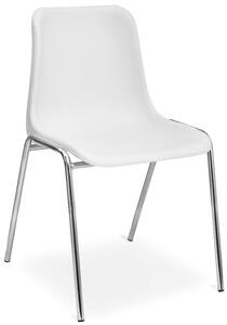 Białe chromowane krzesło konferencyjne - Hisco 4X