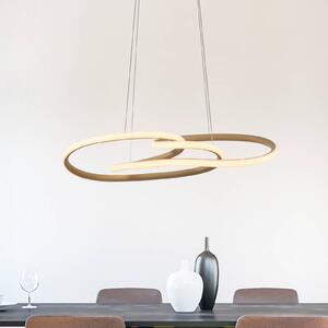 Paul Neuhaus Lampa wisząca TWIST, możliwość ściemniania, kremowy / amber, salon / jadalnia, aluminium, nowoczesny