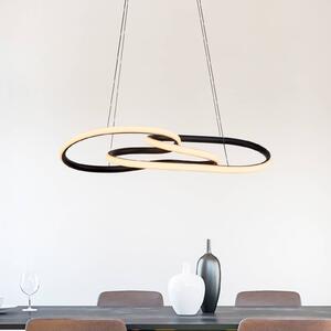 Paul Neuhaus Lampa wisząca TWIST, możliwość ściemniania, czarny, salon / jadalnia, aluminium, nowoczesny