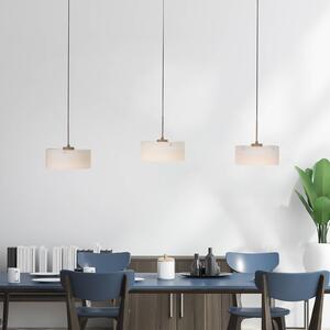 Paul Neuhaus Lampa wisząca Marika, możliwość ściemniania, kremowy / amber, salon / jadalnia, szkło, nowoczesny