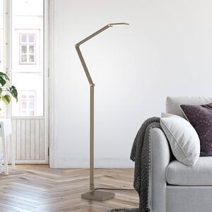 Paul Neuhaus Lampa stojąca SAMSKY, możliwość ściemniania, brązowy / mosiężny, salon / jadalnia, aluminium, nowoczesny