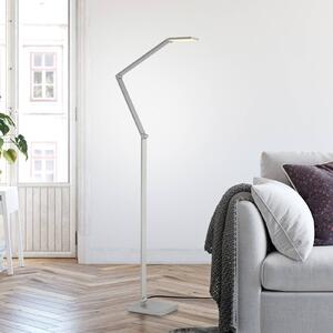 Paul Neuhaus Lampa stojąca SAMSKY, możliwość ściemniania, aluminiowy / szary / cynkowy, salon / jadalnia, aluminium, nowoczesny