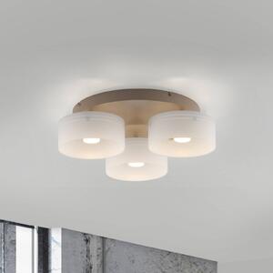 Paul Neuhaus Lampa sufitowa Marika, możliwość ściemniania, kremowy / amber, salon / jadalnia, szkło, nowoczesny