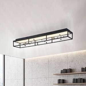Paul Neuhaus Lampa sufitowa SKINA, możliwość ściemniania, czarny, salon / jadalnia, metal, nowoczesny