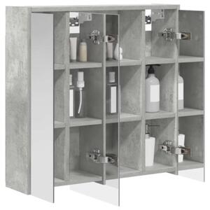Szafka z lustrem do łazienki betonowy szary 63,5 x 16 x 62,5 cm