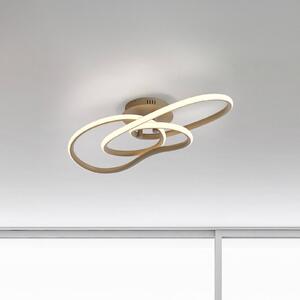 Paul Neuhaus Lampa sufitowa TWIST, możliwość ściemniania, kremowy / amber, salon / jadalnia, aluminium, nowoczesny