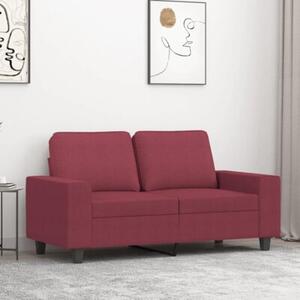 Sofa 2-osobowa, winna czerwieÅ, 120 cm, tapicerowana tkaninÄ