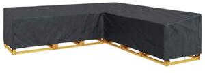 Nowoczesny pokrowiec na meble ogrodowe w kształcie l - wodoodporny i odporny na uv, czarny, 300x300x80 cm
