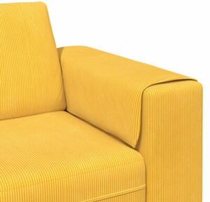 Nowoczesna sofa w ksztaÅcie u w jasnoÅ¼Ã³Åtym sztruksie - elegancki wybÃ³r do salonu