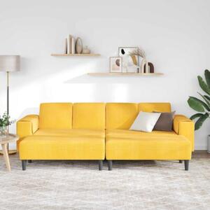 Nowoczesna sofa w ksztaÅcie u w jasnoÅ¼Ã³Åtym sztruksie - elegancki wybÃ³r do salonu