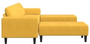 Nowoczesna sofa w ksztaÅcie u w jasnoÅ¼Ã³Åtym sztruksie - elegancki wybÃ³r do salonu