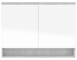 Szafka łazienkowa z lustrem, 80x15x60 cm, mdf, szarość betonu