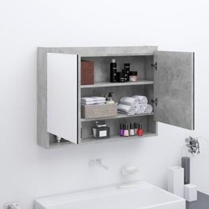 Szafka łazienkowa z lustrem, 80x15x60 cm, mdf, szarość betonu