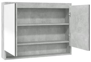 Szafka łazienkowa z lustrem, 80x15x60 cm, mdf, szarość betonu