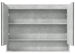 Szafka łazienkowa z lustrem, 80x15x60 cm, mdf, szarość betonu