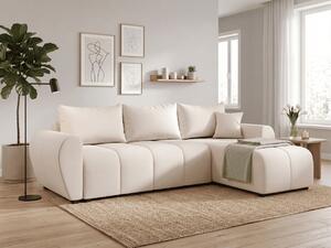 PROMOCJA Rozkładany narożnik dwustronny do L SEVIO 246x145 cm, kremowy + 2 poduszki GRATIS II. jakość
