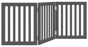 Składana bramka dla psa, 3 panele, czarna, 150 cm
