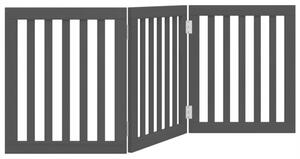 Składana bramka dla psa, 3 panele, czarna, 150 cm