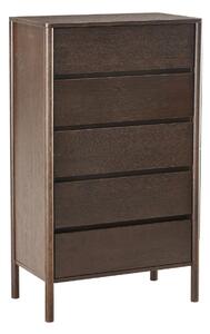 Wysoka komoda Blair z 5 szufladami (CD02) przydymiony dąb 70x118 cm