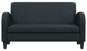 Sofa 2-osobowa, sztuczna skÃ³ra, czarna