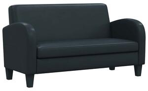 Sofa 2-osobowa, sztuczna skÃ³ra, czarna