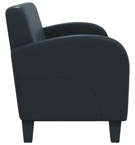 Sofa 2-osobowa, sztuczna skÃ³ra, czarna