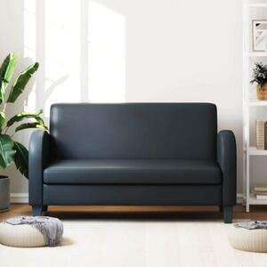Sofa 2-osobowa, sztuczna skÃ³ra, czarna